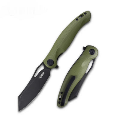 Kubey KB239F Drake vreckový nôž 9,5 cm, Dark Stonewash, zelená, G10