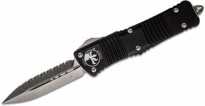 142-12 Microtech Combat Troodon D/E Stonewash Full fogazott