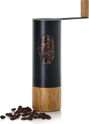 AdHoc MC03 Ručný mlynček na kávu Mrs. BEAN nerez čierny/akácia