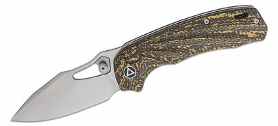 QSP Knife QS146-A1 Hornbill kapesní nůž 8,3 cm, Stonewash, černo-zlatá, uhlíkové vlákno, spona
