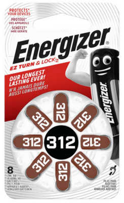 Energizer 312 SP-8 knoflíkové baterie pro audioprotetiku 8ks 1,4V EN-634924