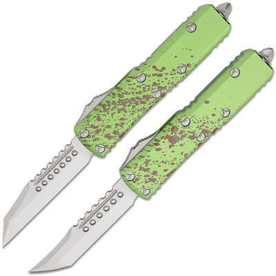 Microtech 719-10SETZTS UTX-85 HellHound & WarHound Zombie Green sada automatických nožů, hliník