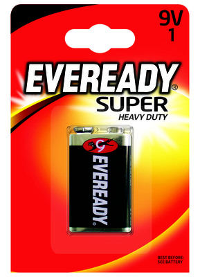 Energizer Eveready Super Heavy Duty 9V 6F22 zinko-chloridová baterie 1ks 7638900227543