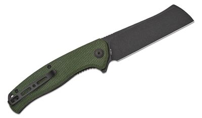 S20057C-4 Sencut Traxler zöld vászon Micarta nyél fekete kőmosott 9Cr18MoV penge