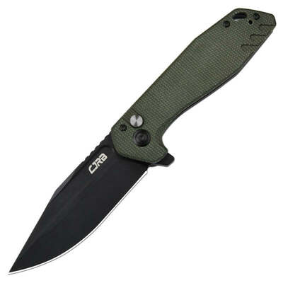 CJRB J1928-BMGN Riff Green vreckový nôž 8,8 cm, čierna PVD, zelená, Micarta