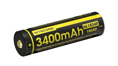 Nitecore 18650 3,6V 3400mAh USB nabíjateľná batéria 1ks (NL1834R)