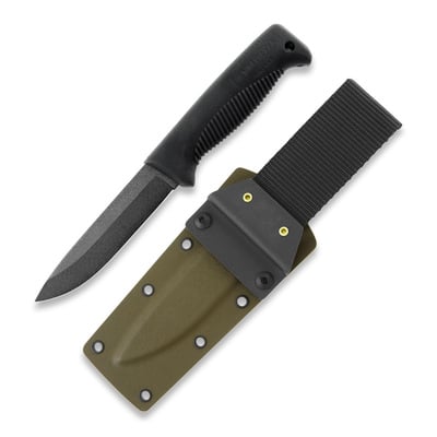 Peltonen FJP017 M07 Ranger Puukko nôž do prírody 12 cm, celočierna, TPE, hnedé Kydex puzdro