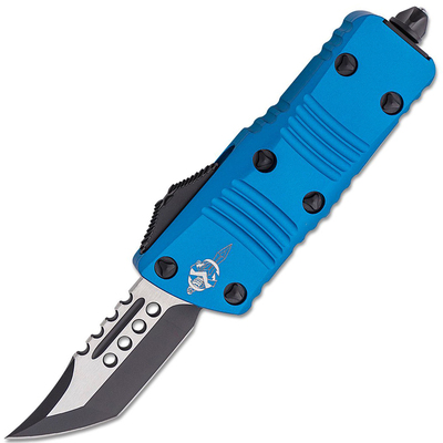 Microtech 819-1BLS Mini Troodon Hellhound Blue automata kés 5 cm, kék, alumínium