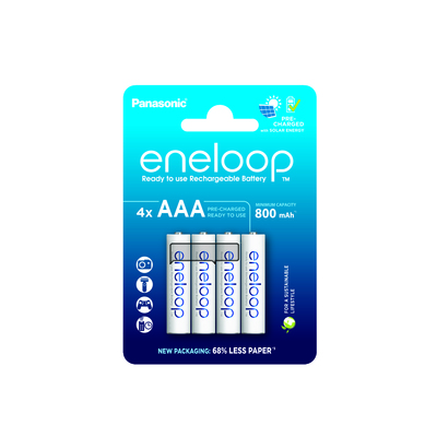 Panasonic Eneloop AAA 800mAh újratölthető akkumulátorok 4db (BK-4MCDE / 4BE)