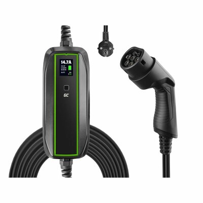 EV16 Green Cell GC EV PowerCable 3.6kW Schuko Type 2 mobile charger for charging electric cars and P