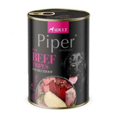PIPER 11802437 konzerva pro psy - hovězí dršťky/červená řepa 400g