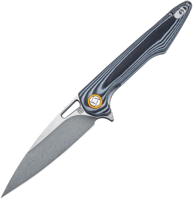 Artisan 1821P-BGC Archaeo vreckový nôž 9,8 cm, Stonewash, čierno-biela, G10