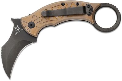 FX-802 TiPVD FOX knivas MARCAIDA TRIBAL K M390 PVD BLADE,TITANIUM BRONZE