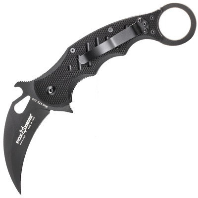 FKMD 01FX479 Folding Karambit vreckový nôž - karambit 8 cm, celočierna, G10