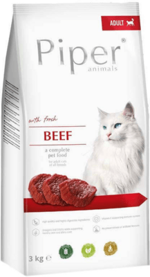 PIPER 25802350 DRY FOR CAT krmivo pro dospělé kočky - hovězí maso 3 kg
