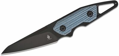 Kizer 1060A1 Groom Denim pevný nůž 7,8 cm, černá, modrá, Micarta, pouzdro Kydex