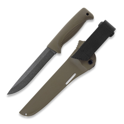 Peltonen FJP120 M95 Ranger Puukko outdoorový nůž 15 cm, černá, hnědá Coyote, TPE, kompozit pouzdro