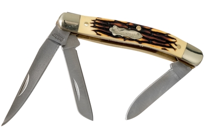 Schrade 897UH Uncle Henry Premium Stock 3 9/16" kapesní lovecký nůž 6,7 cm, Staglon-plast, 3 čepele