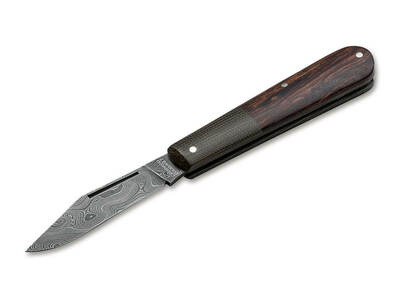 Böker Manufaktur Solingen 100501DAM Barlow Integral Leopard-Damascus vreckový nôž 6,7cm, damašek 