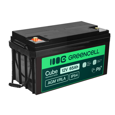 AGM12V65AH-J Green Cell Cube AGM VRLA IP54 12V 65Ah karbantartásmentes akkumulátor fűnyírókhoz, robo