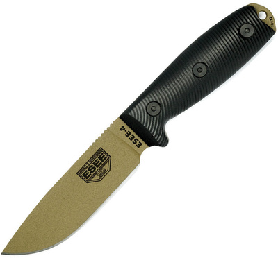 4PDE-001 ESEE dark earth blade, black G-10 3D handle, black sheath