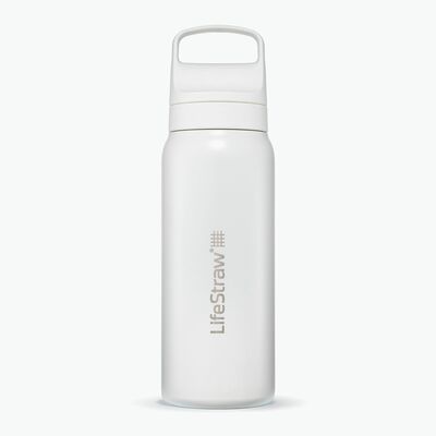 LGV41SWHWW Lifestraw Go 2.0 Stainless Steel Water Filter Bottle 1L White