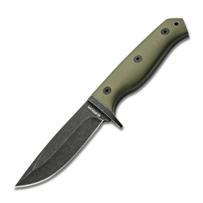 Magnum 02SC339 Bushcraft Drop outdoorový nůž 10,8 cm, černý Stonewash, zelená, G10, pouzdro Kydex