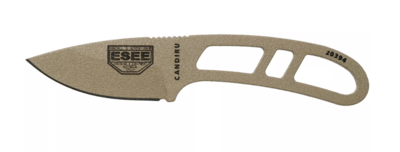 ESEE CAN-DE-E ESEE Dark Earth Candiru kis nyakú kés 5 cm, sötétbarna, tok