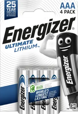 Energizer Ultimate Lithium AAA / 4 FR03 / 4 1,5 V -os lítium mikrotoll elemek 4db 7638900273267