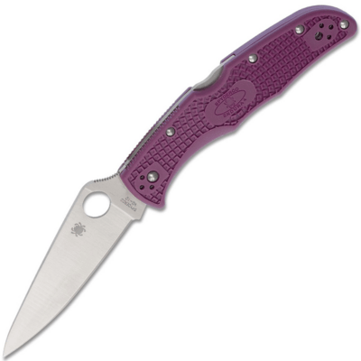 Spyderco C10FPPR Endura 4 Flat Ground vreckový nôž 9,5 cm, Satin, fialová, FRN