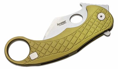 LE1 A GS LionSteel Folding knife STONE WASHED MagnaCut blade, GREEN aluminum handle