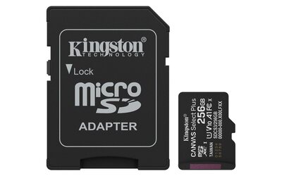 SDCS3/256GB KINGSTON Canvas Select Plus/Micro SDXC/256GB/UHS-I U1 / 10. osztály/+ adapter