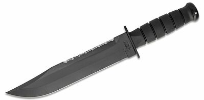 KA-BAR KB-2211 Big Brother bojový nadrozměrný nůž 23,8 cm, celočerný, Kraton G, kožené pouzdro