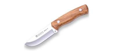 JOKER CO64 ARRUI vonkajší nôž 9 cm, olivové drevo, kožené puzdro