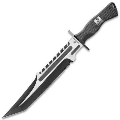 United Cutlery UC3372 USMC OPERATION MAKO BOWIE outdoorový nůž 26,3 cm, Satin/černá, TPU, nylon