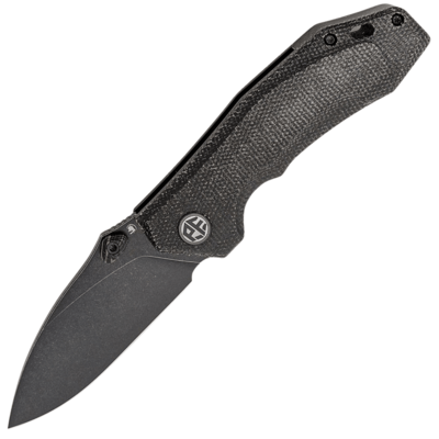 Petrified Fish PFP04DMDW Havrog vreckový nôž 8 cm, Black Stonewash, čierna, Micarta