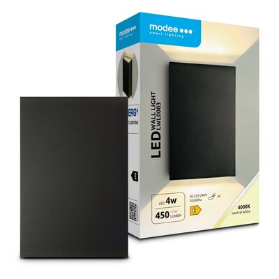 Modee LED čierna nástenná lampa 4W 450lm neutrálna biela (ML-LWL0003)