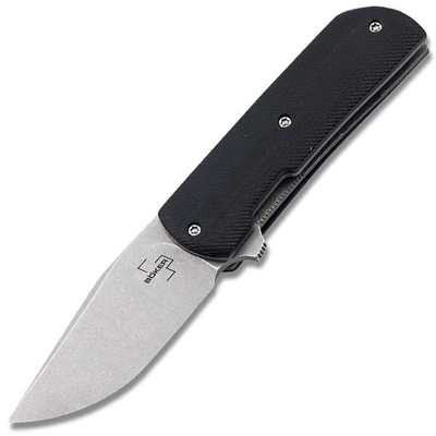Böker Plus 01BO639 URBAN TRAPPER STUBBY malý kapesní nůž 5 cm, Stonewash, černá, G10, pouzdro nylon