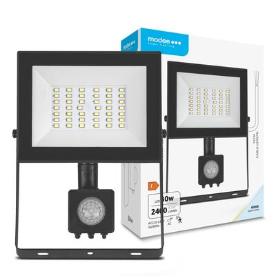 Modee LED Reflektor E-series + senzor 30W 120° 2400lm studená bílá (ML-FLS6000K30WSEN)