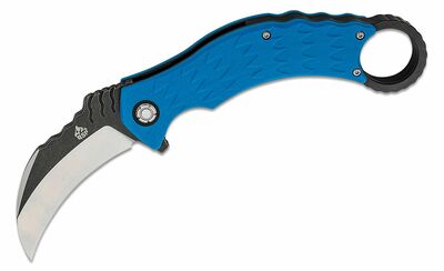 QSP Knife QS120-D Eagle Blue vreckový nôž - karambit 7,7 cm, satin/čierna, modrá, G10