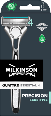 Wilkinson Quattro Essentials 4 Sensitive holiaci strojček + 1 hlavica (W302205700)