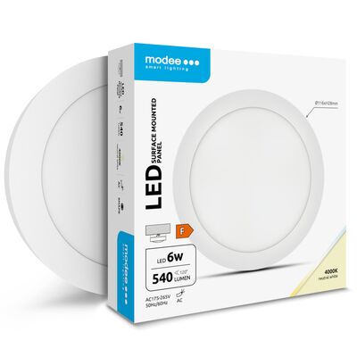 Modee LED okrúhly stropný panel - montovateľný 6W 540lm neutrálna biela (ML-LPR4000K6WA2N) 