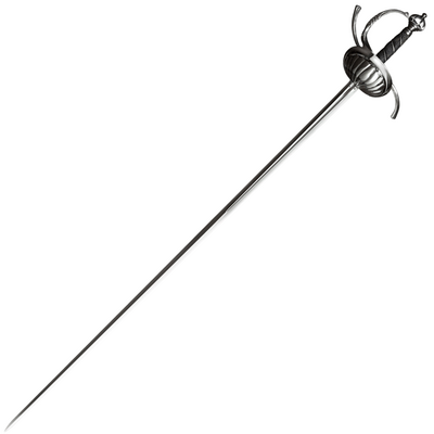 Cold Steel 88CHR Ribbed Shell Swept Hilt Rapier meč 105,4 cm, uhlíková ocel, dřevo, kůže, pouzdro