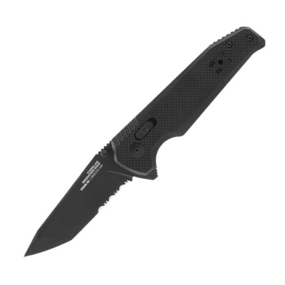 SOG-12-57-02-57 VISION XR Black Partially Serrated taktický kapesní nůž 8,5 cm, celočerná, G10