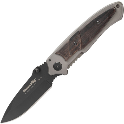 FOX knives BF-73 Black Fox vreckový nôž 8 cm, titánový povlak, oceľ, santalové drevo