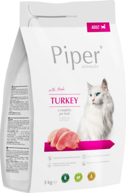 PIPER 25802352 DRY FOR CAT krmivo pro dospělé kočky - krůtí maso 3 kg