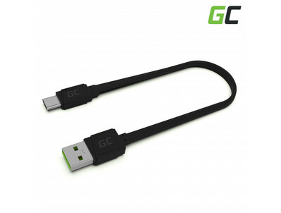 Green Cell KABGC03 GCmatte USB-C plochý rychlonabíjecí USB kabel 25 cm
