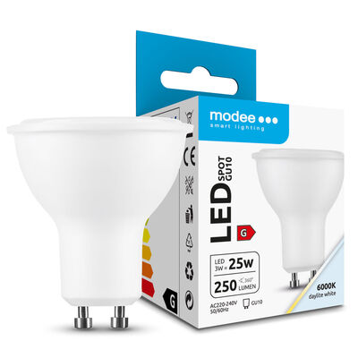 Modem LED Spot Alu-műanyag 3W GU10 6000K