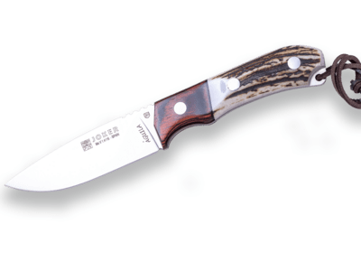 JOKER CC105 Aguila vonkajší nôž 10,5cm, jelení paroh a drevo, kožené puzdro