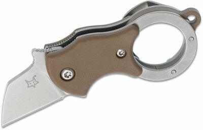 FOX kések FX-536 CB MINI-TA Coyote Brown kis zsebkés - karambit 2,5 cm, barna, FRN